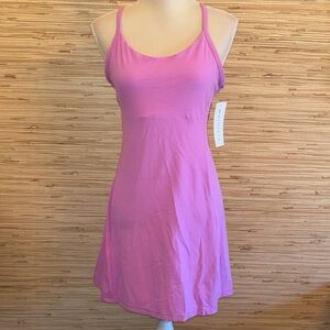 Athleta Pink Sleeveless Vital Dress pink bra dress large new with tags! New